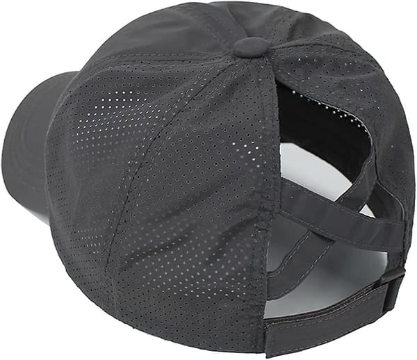 Baseballkasket til damer med krydset hestehale Mørkegrå_tfrf Dark Gray