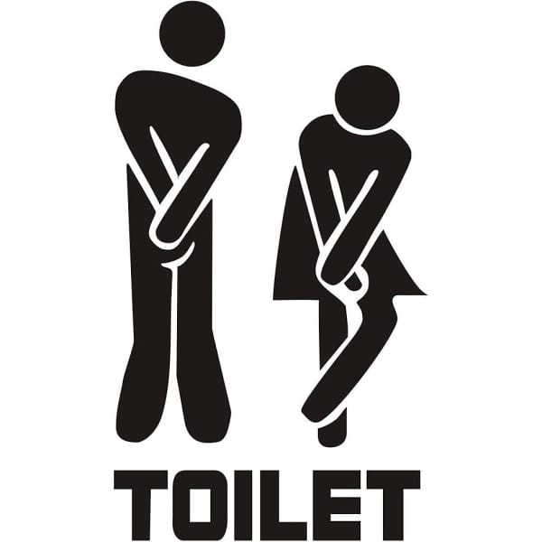 Unisex Kreativa Dekalskylt Toalett Entréskylt Klistermärke Väggdekaler Badrumsvägg Dörrdekaler Dekor