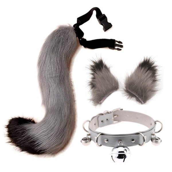 CDQ Cat Ears and Tail Set Vuxenöron Tail Kit Fuskpäls Svans för