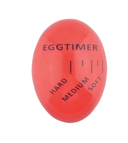 Eggtimer Varmefølsom Kokt Egg Ferdighetsindikator for Bløtkokte, Mediumkokte og Hardkokte Egg Rød Röd