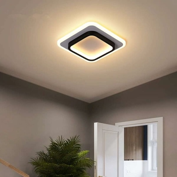 CDQ LED-lampe, fyrkantig lampe 22W, 3500K lampe til badeværelse, stue, soveværelse, køkken, hall (varmvit)