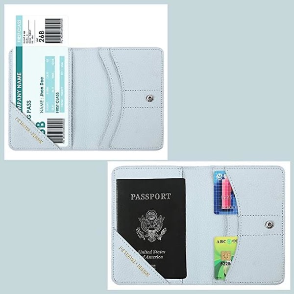 Cover, Pu-läder etui Organizer for pass, visitkort, kreditkort, boardingkort (blå plånbok) null ingen