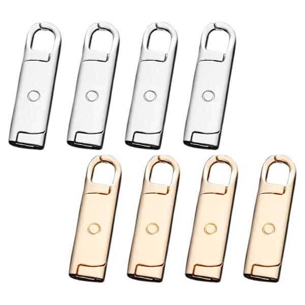 8-pack Zipper Set Clothes Zipper Pulls Metal Tabs for Luggage Replaceable 1x 1x