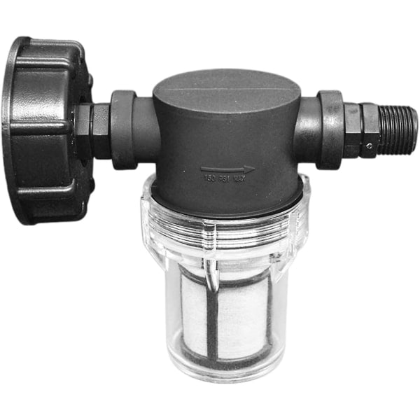 Krankoppling 1000 L tank, med filterfunktion, S60x6 Ibc vattentankadapter (1/2' yttergänga)