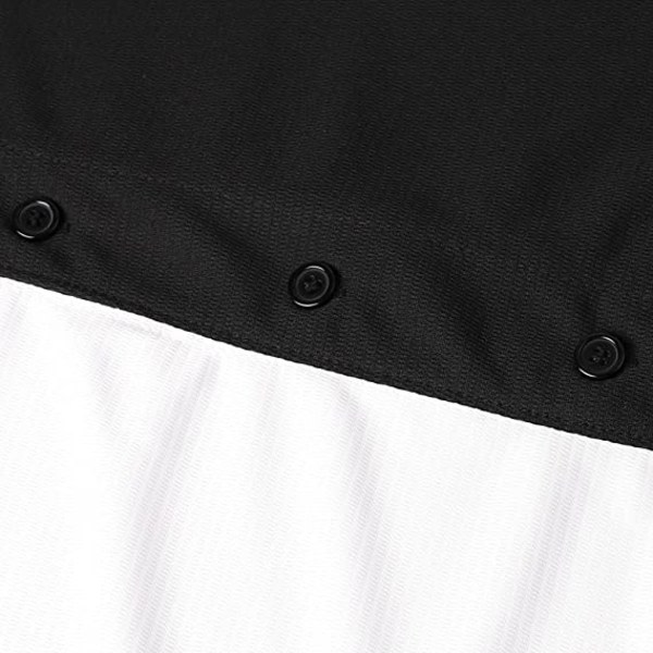 Ensfarvet Hip Hop Baseball Uniform Knapskjorter Sportuniformer Herre Dametrøjer sort hvid —XXL zdq