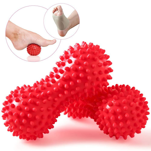 Spikig boll jordnötsmuskelmassage rulle yogastav kropp multifärg Multicolor