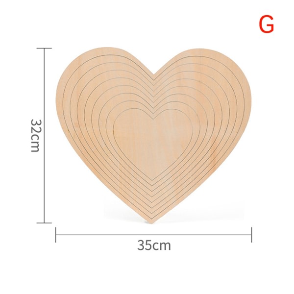 CDQ Keramik værktøj træ koncentrisk geometrisk figur skema Set Heart