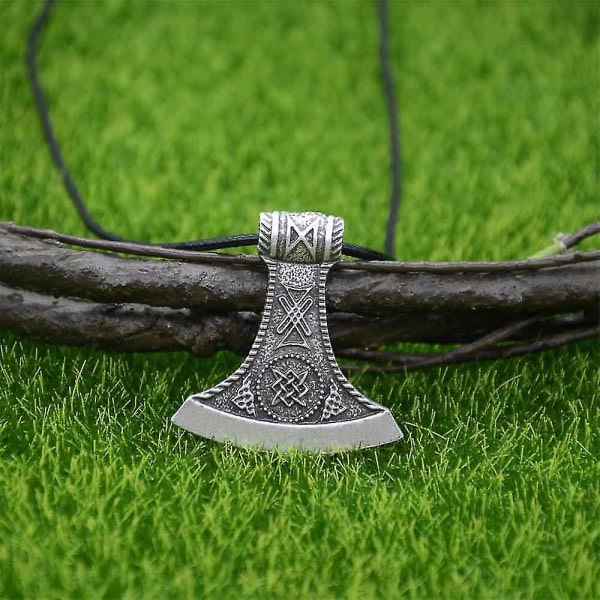 Slaavilainen Perun Kirves Kolovrat Riippuva Riimu Riimu ALGIZ Talismani Pagan Skandinaavinen Viikinki Kaulakoru Amuletti Metalli Ketju Pronssi