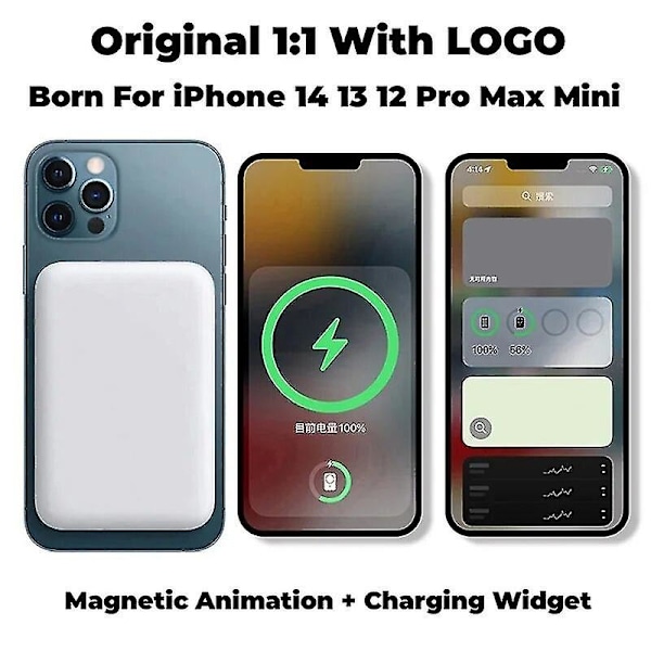 10000mAh Bärbar Trådlös Laddare Macsafe Tillbehör Reserv Extern Magnetisk Batteripack Powerbank För iPhone 14 13 12 Pro Max - Bra