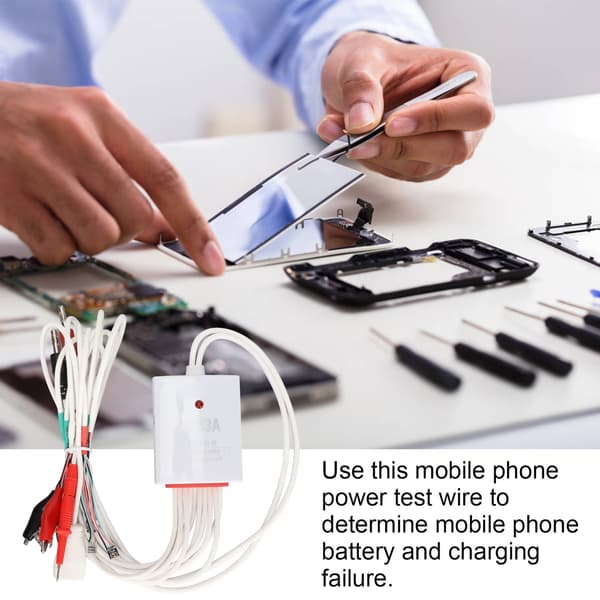 Telefonstrømkontrollkabel for iPhone 6-12 Pro Max Mobiltelefoner DC Strømkilde Testledning