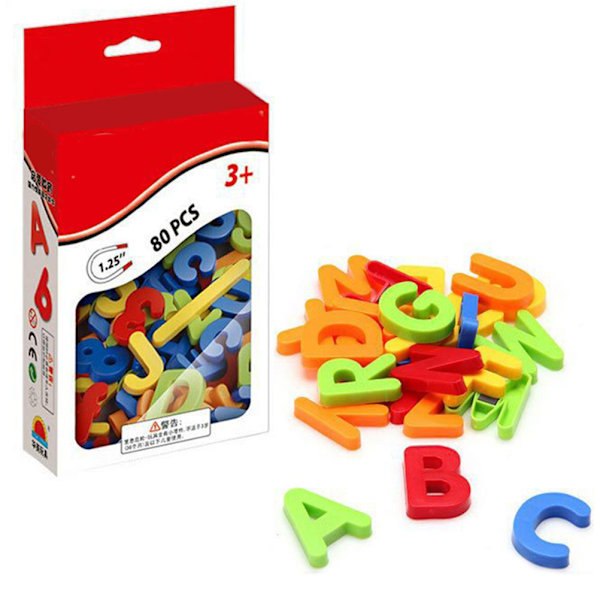 Magneettiset aakkosmagneetit Kirjaimet Numerot Symbolit Lelusetti ABC 123 Jääkaappi Muovilelu Varhaiskasvatuslelut 0.3