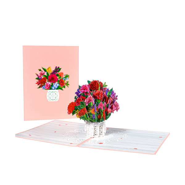 CDQ Blombukett pop up gratulationskort Mors dag födelsedagskort