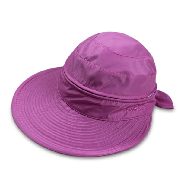 Dam UPF 50+ UV-skydd Konvertibel Strandhatt för kvinnor Purple 2