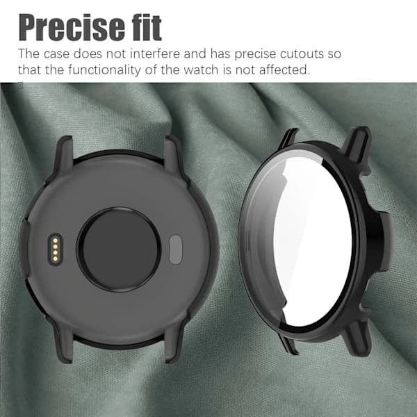 Screen Protector Case for Garmin Vivoactive 5, Black Black Svart