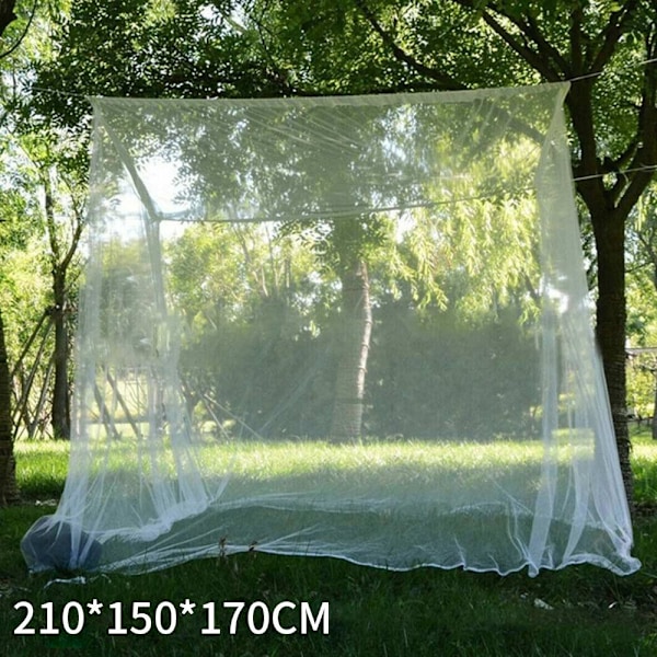 Campingnet Hvidt mesh Bærbart firkantet foldbart myggenet Myggenet Letvægts udendørs campingtelt Sove Sommer Hvid 1 White 1 210x150x170cm