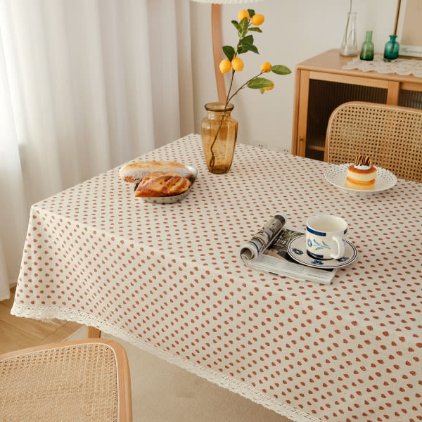 1 st rektangulär bordsduk Söt bomull-linne duk för kit