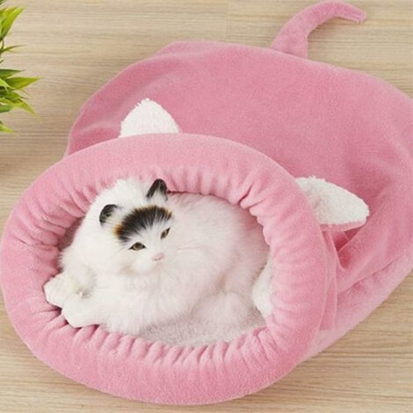 Kæledyrsseng Blød Varm kattesovepose Selvopvarmende sovepose Kitty Sack Kæledyrskennel Senge Snuggle Sack Tæppe Måtte Kitty B