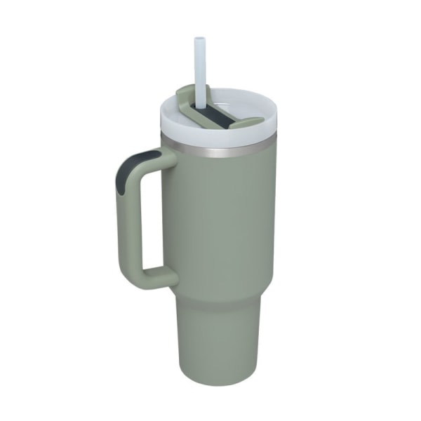 40 oz isoleret kopp i rostfritt stål med kopp for bilhåndtag grønn