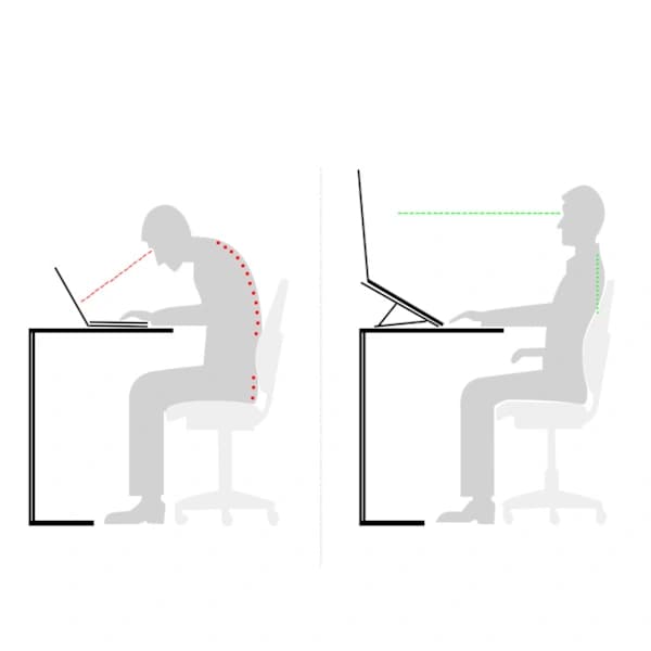 Sammenklappeligt Laptopstativ Justerbart Ergonomisk Design Universelt til Kontor og Tablets