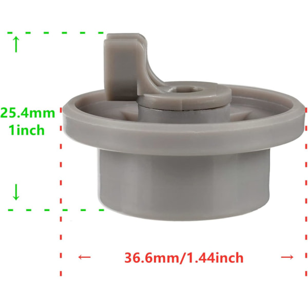 Oppvaskmaskin hjul for nedre kurv, nedre oppvaskmaskin kurv kompatibel med Bosch og Thermador oppvaskmaskin 420198 PS34391 CDQ