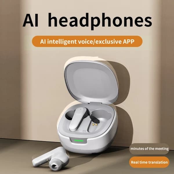 Bluetooth Headphones AI Smart Multi-Language Translation Translator - Grey