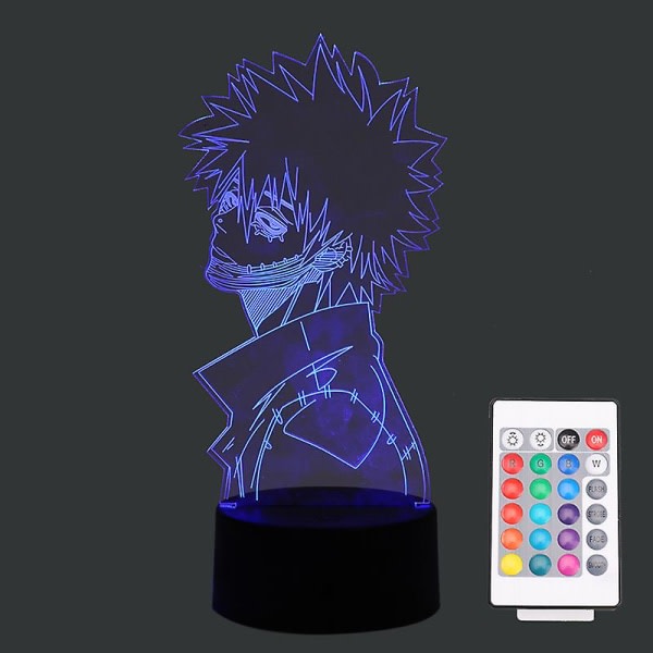 Akryl 3d-lampa Anime My Hero Academia Dabi Led Light For Cool Manga Gift Multicolor A1