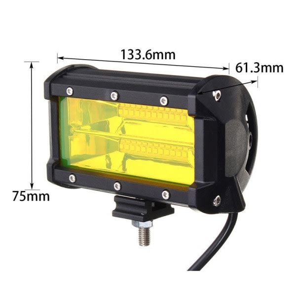 CDQ 2-delad LED-arbetslampe gul spotlight 5" 72w 24LED-strålkastare vedligeholdelsesstrålkastare for terrängfordon