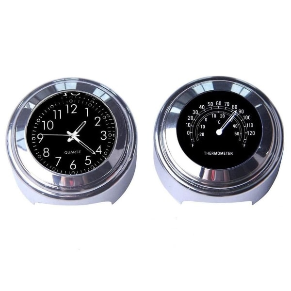 2st Motorcykel Quartz klocka och termometer 7/8 tum vattentät cykelstyre watch Aluminium Unive zdq