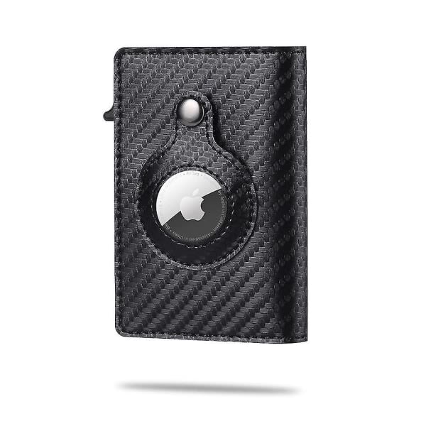 För Apple AirTag Plånbok Mies Kolfiber Mode ID Kreditkortshållare Rfid Slim AirTag Slide Plånbok Suunnittelija Korthållare Carbon Fiber Black