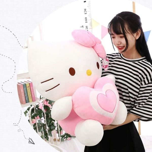 11,8 tuuman söpö Hello Kitty -pehmolelu, sisustus vauvalle, pehmolelu, pehmolelu, syntymäpäivälahja ystävänpäivänä. (Vaaleanpunainen)