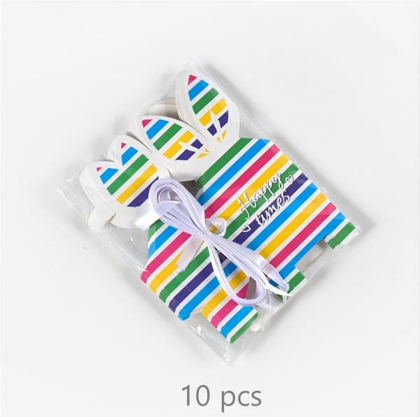 Gift Box Candy Box - Rainbow Rabbit - series - Striped Design - With Print - Festive