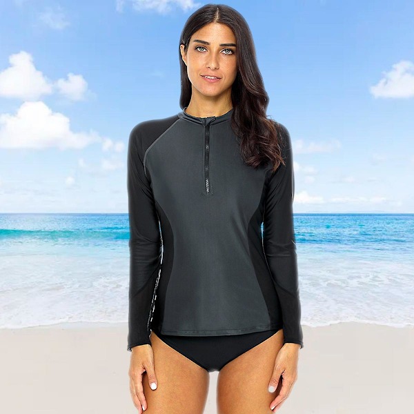 Naisten UV-suojaava pitkähihainen Rash Guard - Uimapukutoppi 2XL