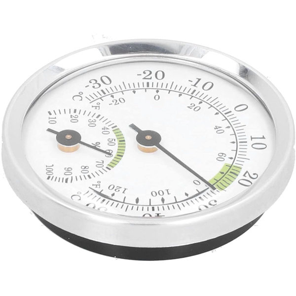 Mini Dial Termometer-Hygrometer - -30~50℃ - För Kylskåp & Cigarrlåda
