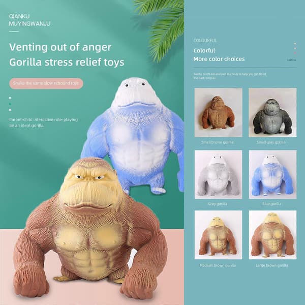 100% Ny Applikation Abe E Faldende Gorilla Elastisk Squishy Stressbold_tfrf