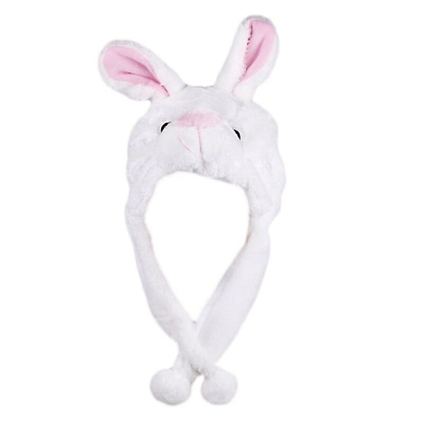 Vuxna barn vinter söt plysch djur karaktär mössa hatt med pompom-ändar långa remmar rolig plyschleksak öronlappsmössa cosplay Rabbit
