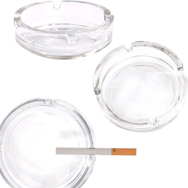Decorative Clear Glass Ashtrays, Smooth Simple Solid Glossy Surface, Adorn Your Spaces With Timeless Elegance