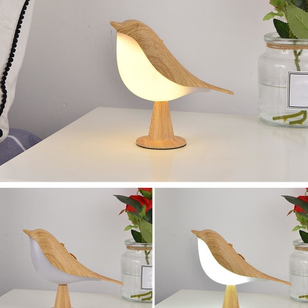 Romantisk och unik fågelskatalampa, nattlampa i sovrummet