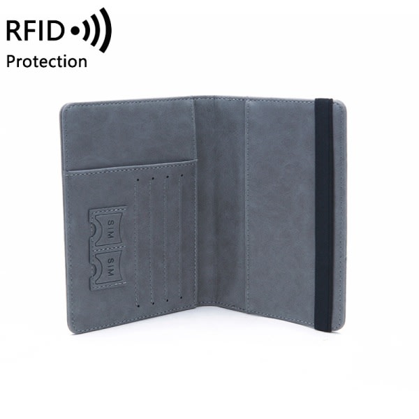 RFID passväska Reseläderfodral Case grå Grå