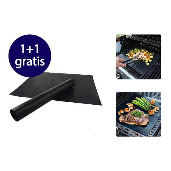 Fentic - BBQ Grillmåtte - Teflon - Sort - 33 x 40 cm