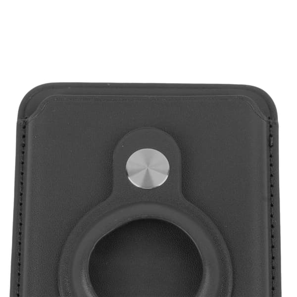 Magnetisk kortholder til Magsafe Tracker Case til IOS Locator 2 i 1 Læderbeskyttelsesetui til Iphone Sort