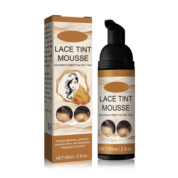 60ML Spetstoner Mousse Concealer Tonad Mousse for Spetsperuker Holder lenge uten å skade håret mørkebrun