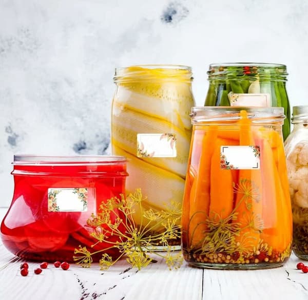 Jam Jar Labels 250 pcs (125 jars) - Self-adhesive - 2 labels/jar - For jam, marmalade, spices