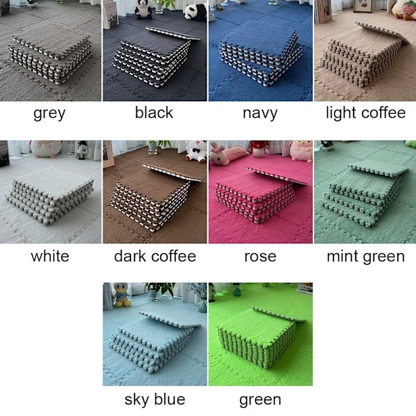 10 st 30*30cm Baby Lekmatta Träning Barnmatta HIMLSBLÅ sky blue
