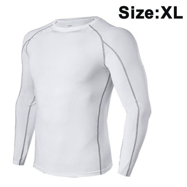 Langærmet løbetrøje med baselayer til mænd, fitness zdq