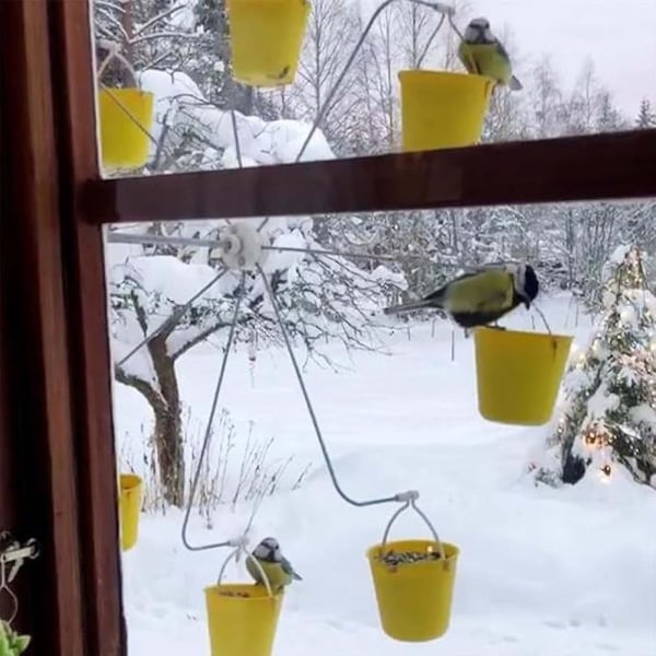 Fågelkarusell Snurrande Karusell Leksak Med Fågelmatare