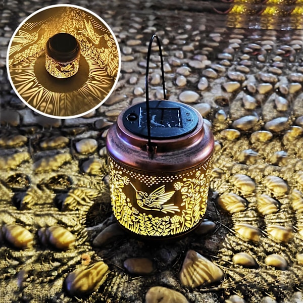 Solcellelamper for utendørs med kolibrimotiv, vanntette hengende LED-lamper for hagedekorasjon Kolibri 12 stk høy versjon varm hvit med timer 12 st hög version varm vit med timer Kolibri