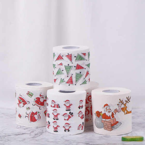 3 stk. Julbordsservietter Hemtomtebadkar Toalettpapir P Hvid ONESIZE