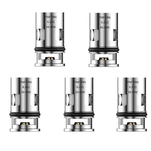 PnP Förångare Ersättningscoil VM6 0.15ohm PnP Coil Kompatibel Med Drag X/Drag Max/Argus Pro/Argus X/Argus GT 5st -HG Silver