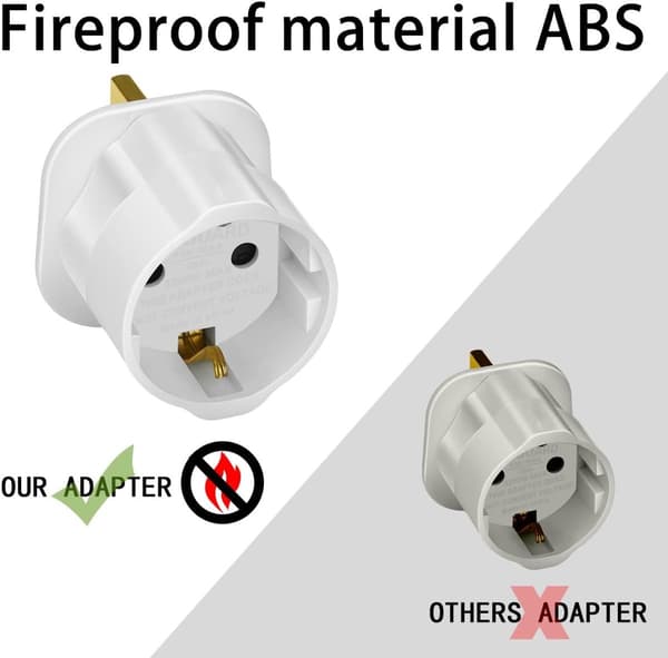 3x Reiseplugg Type G - Engelsk Reiseadapter - C og F Plugg til G Plugg ...