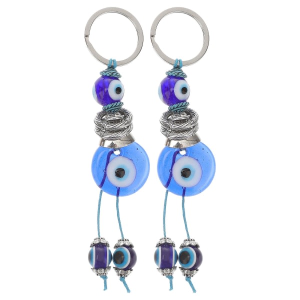 2 st Blue Eye Key Ring Delikat nøgleholdere Snygg nøglering til daglig brug Blue 14X3CM